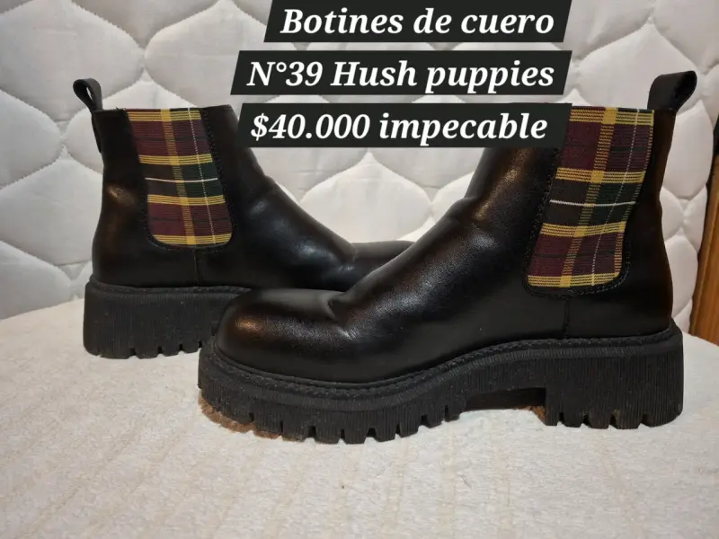 Botines de cuero negros Hush Puppies