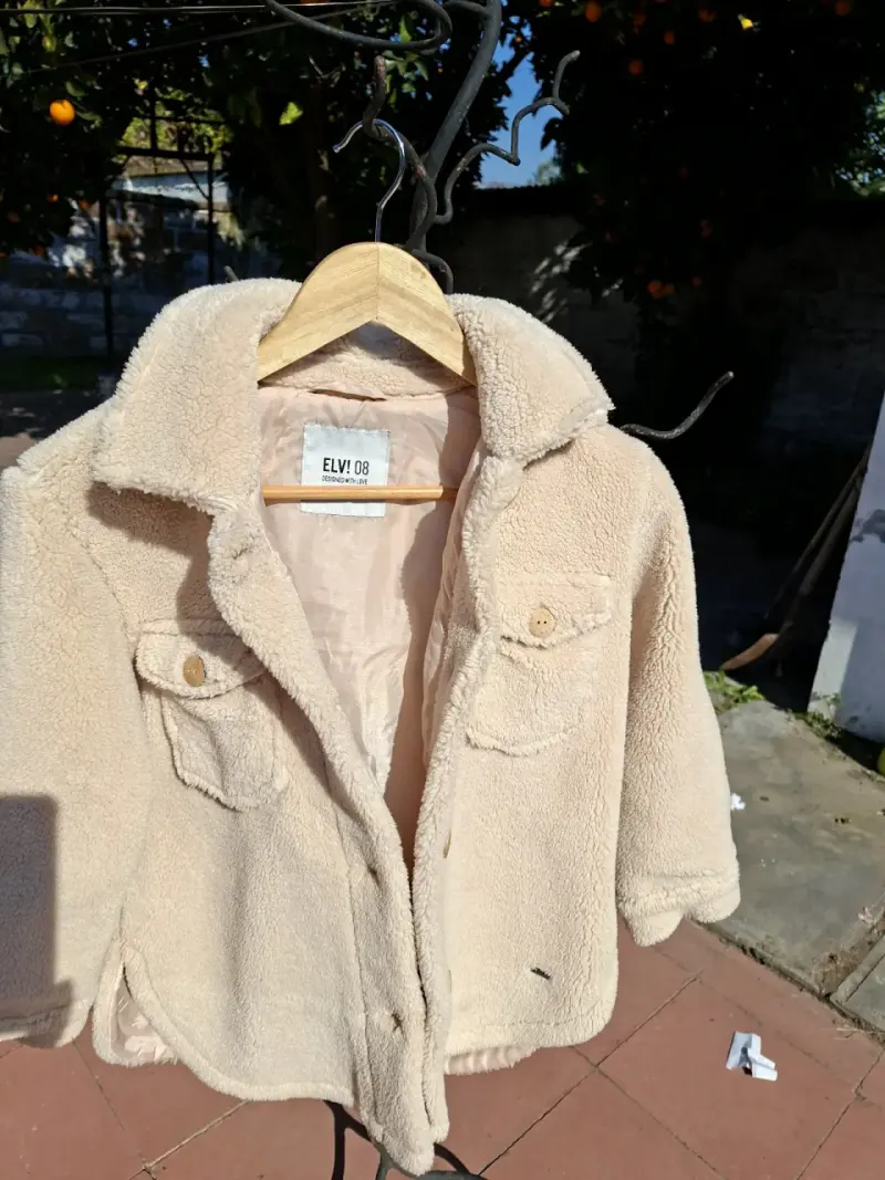 Chaqueta de felpa beige - 3