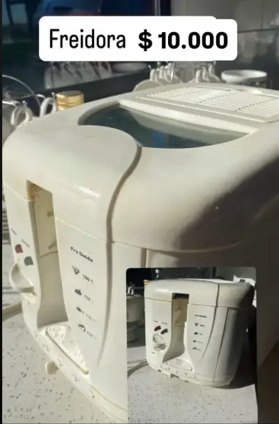 Freidora eléctrica blanca máquina para  cabritas - miniatura 1