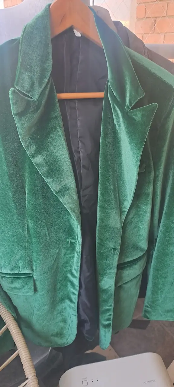 Blazer de terciopelo verde - 2