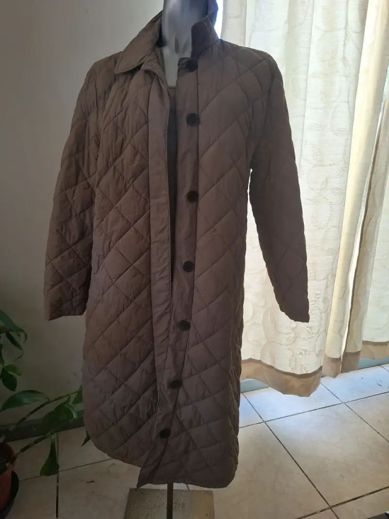 Abrigo acolchado beige mujer - 2