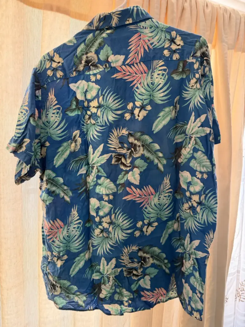 Camisa hawaiana azul tropical - 3