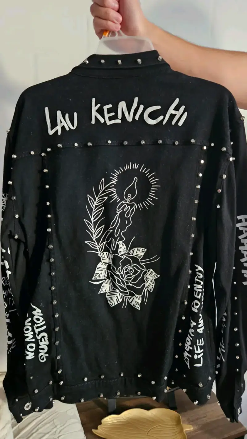 Chaqueta negra de mezclilla con tachuelas Punk - 2