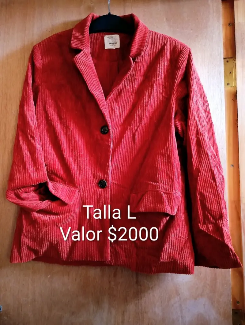 Blazer rojo de pana talla L