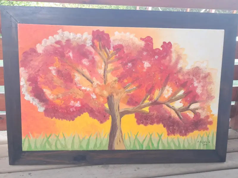 Cuadro pintura árbol otoñal - 2