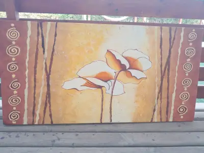 Cuadro floral en tonos cálidos - miniatura 2