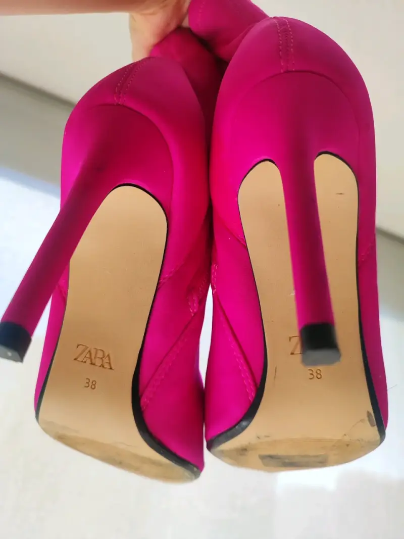 Botines fucsia con taco alto - 3