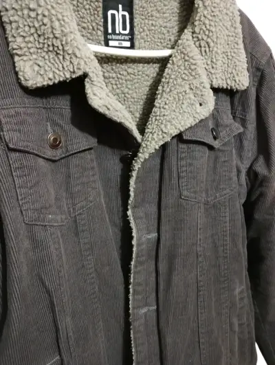 Chaqueta de cotele gris con forro - miniatura 2