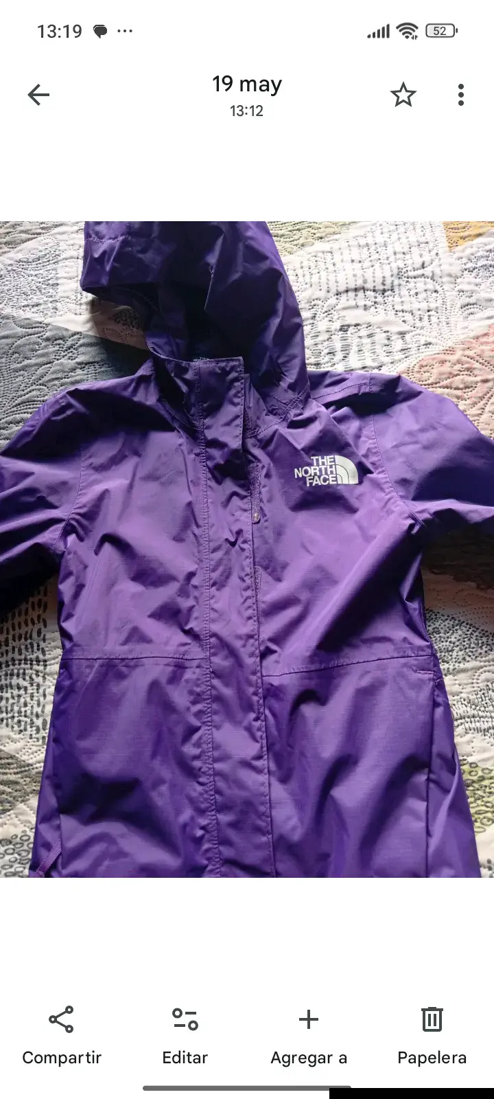 Chaqueta morada North Face XS niña - 3