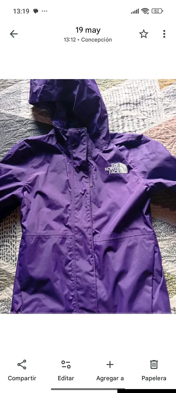 Chaqueta morada North Face XS niña - 5