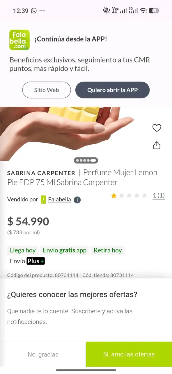 Perfume Mujer Lemon Pie 75 ml - 1