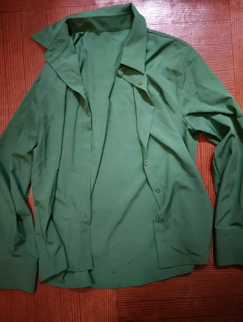Camisa verde manga larga