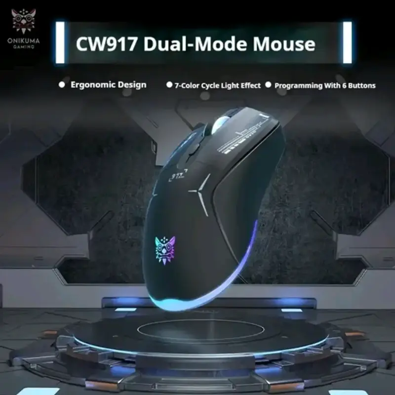 Mouse Gamer Inalámbrico Onikuma CW917 RGB | 2.4GHz - 5