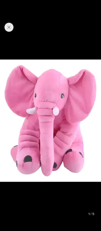 elefante de apego rosa grande - miniatura 1