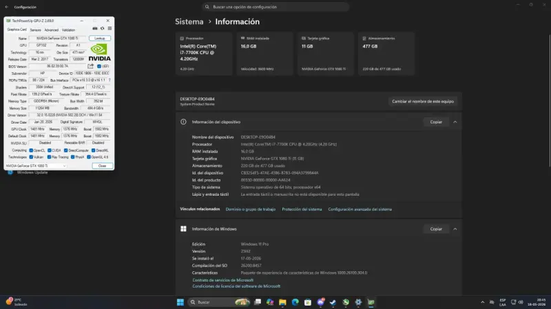 🎮 PC GAMER I7 + GTX 1080TI 11GB + 16GB RAM - 5