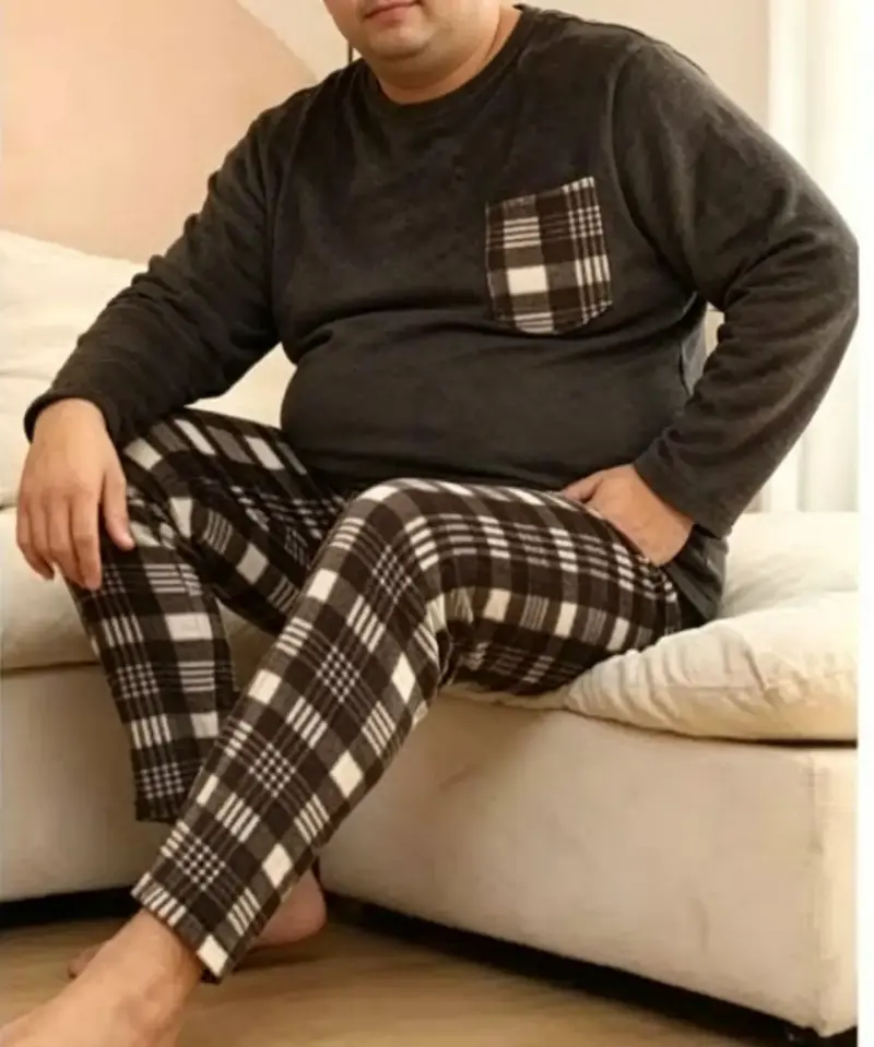 Pijama de cuadros para hombre talla Xl - 1