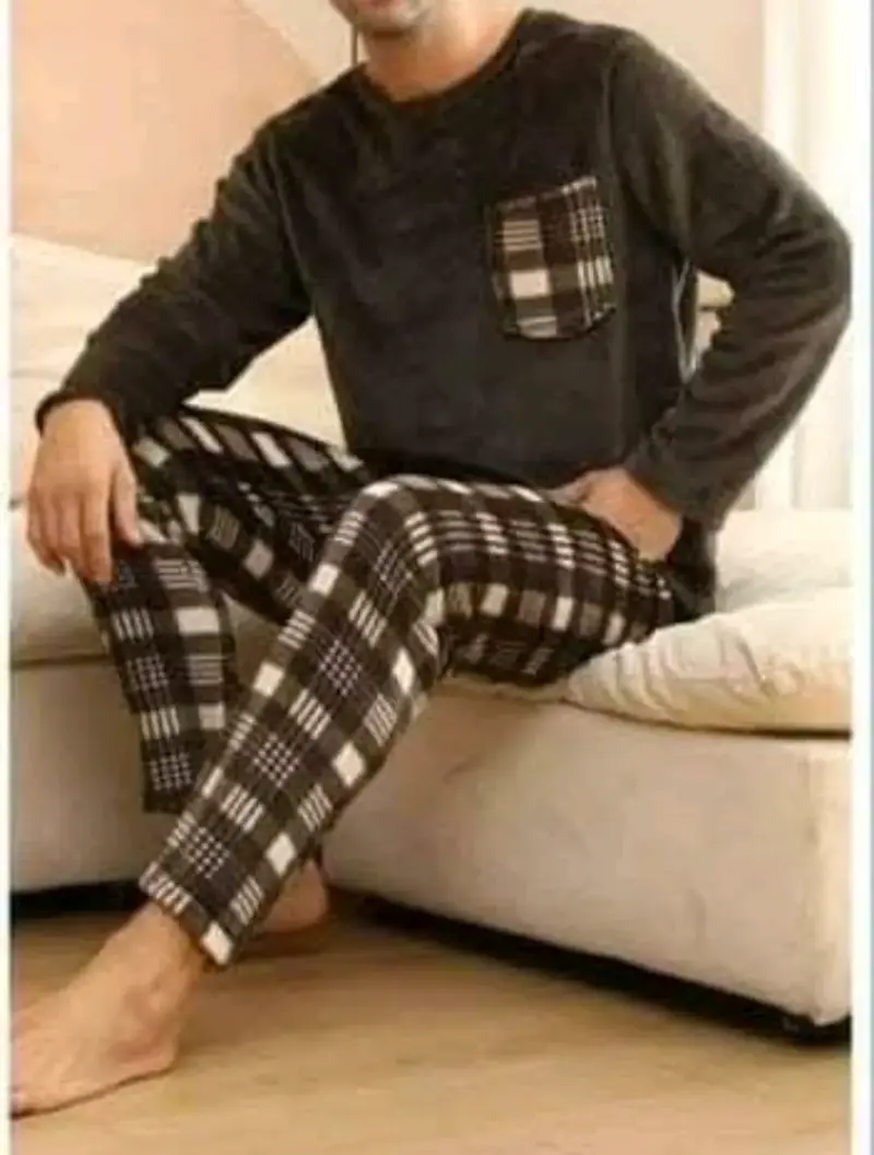 Pijama de cuadros para hombre talla Xl - 2