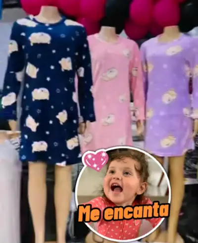 Camisón de invierno con estampado para damas - miniatura 1