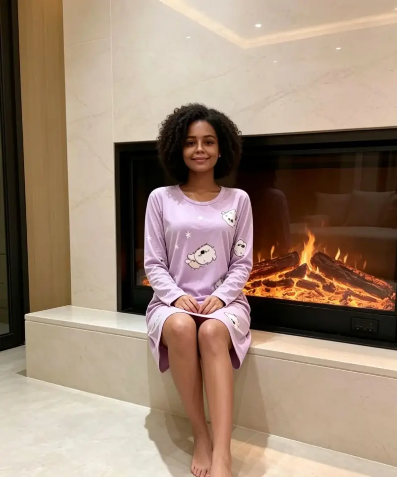 Camisón de invierno con estampado para damas - 2