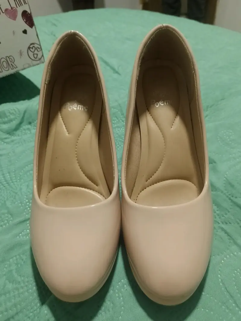 Zapatos de taco alto beige - 2