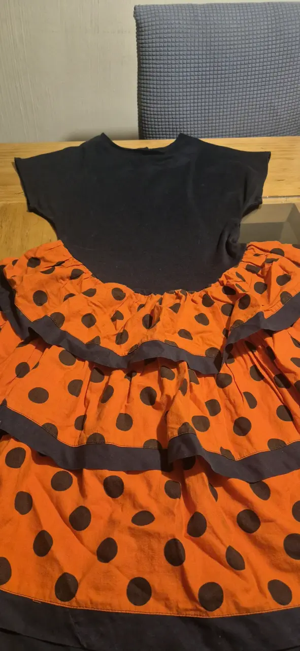 Vestido flamenco negro y naranja - 2