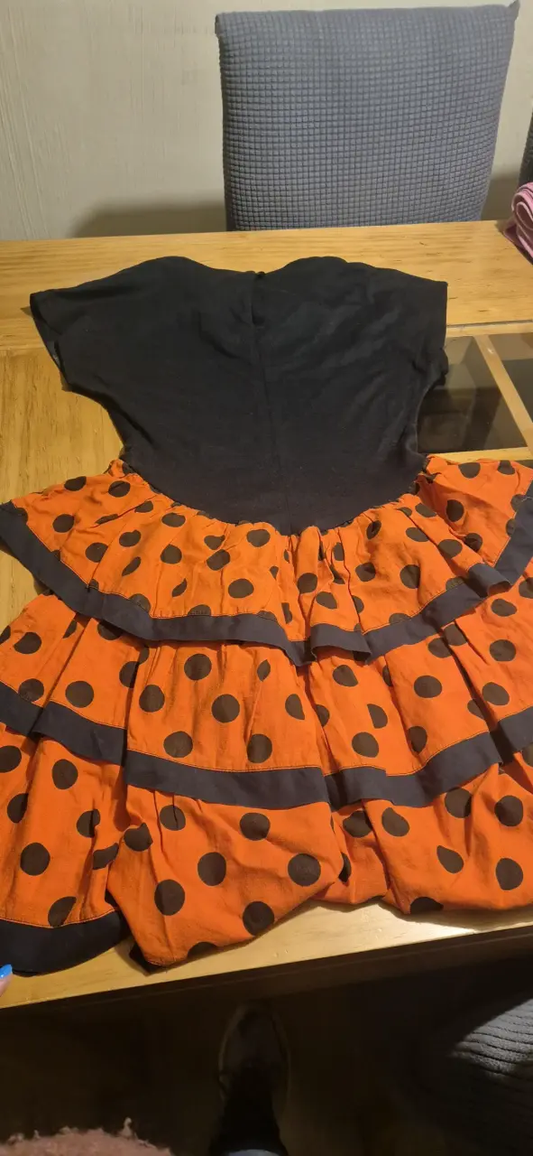 Vestido flamenco negro y naranja - 3