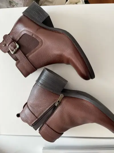 Botines marrones de cuero con cierre Pllini - miniatura 1