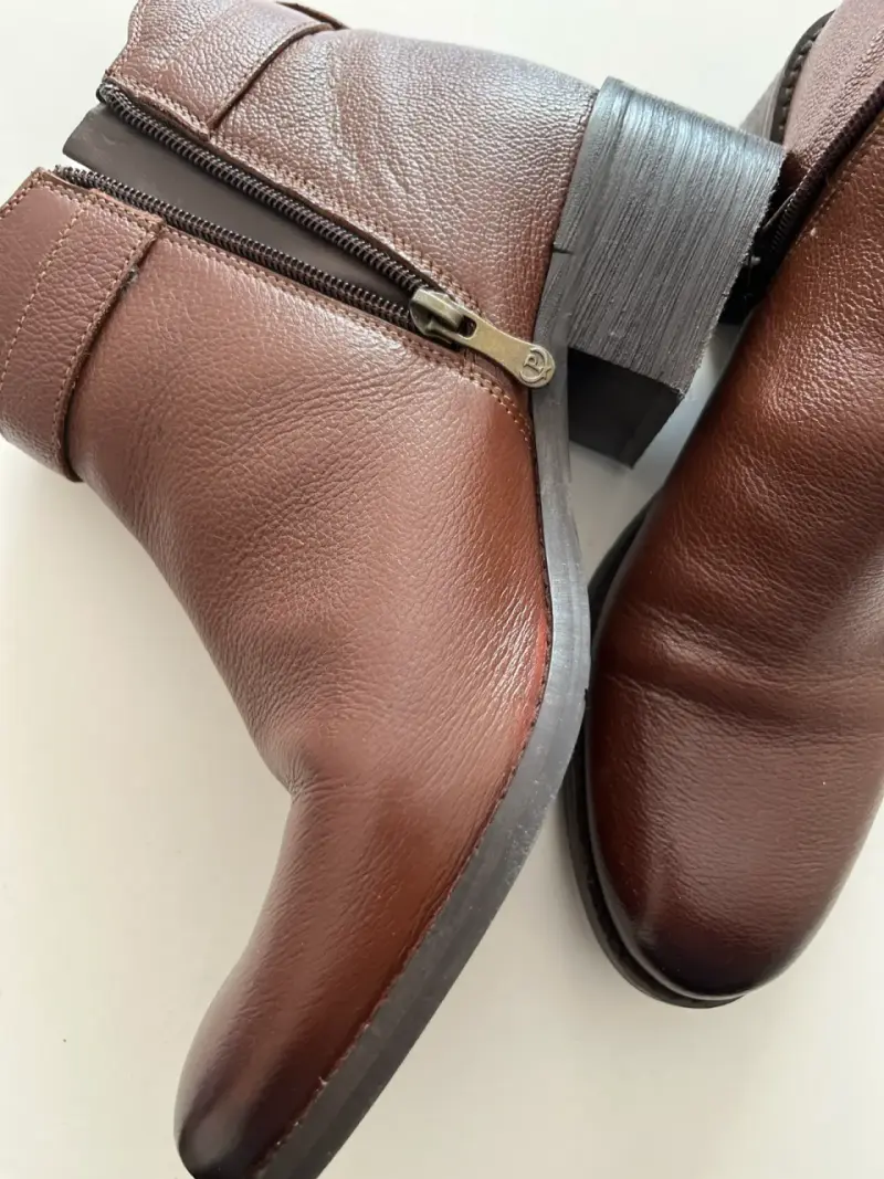 Botines marrones de cuero con cierre Pllini - 4