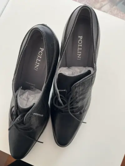 Zapatos de cuero Pollini negros - miniatura 1