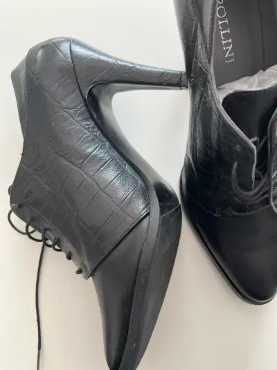 Zapatos de cuero Pollini negros - miniatura 2