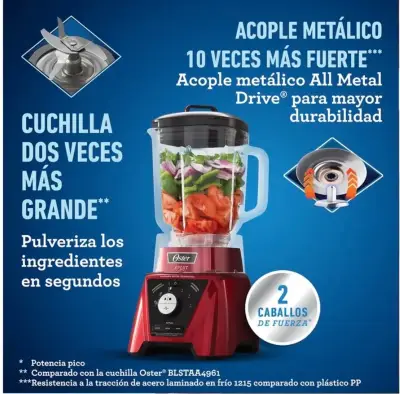 Licuadora Oster Xpert roja - miniatura 1