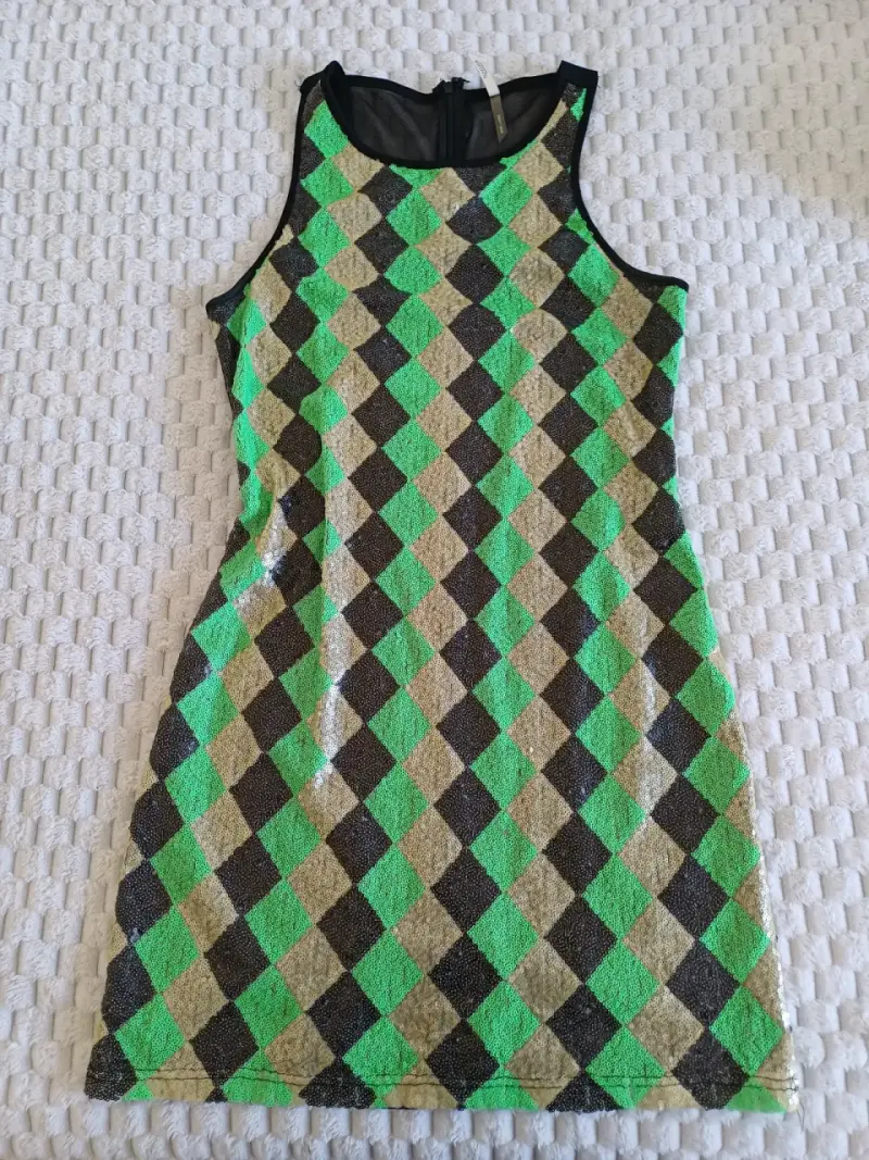 Vestido escarchado de rombos - 1