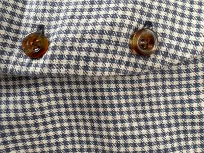 Vest cuadrillé azul claro - miniatura 2