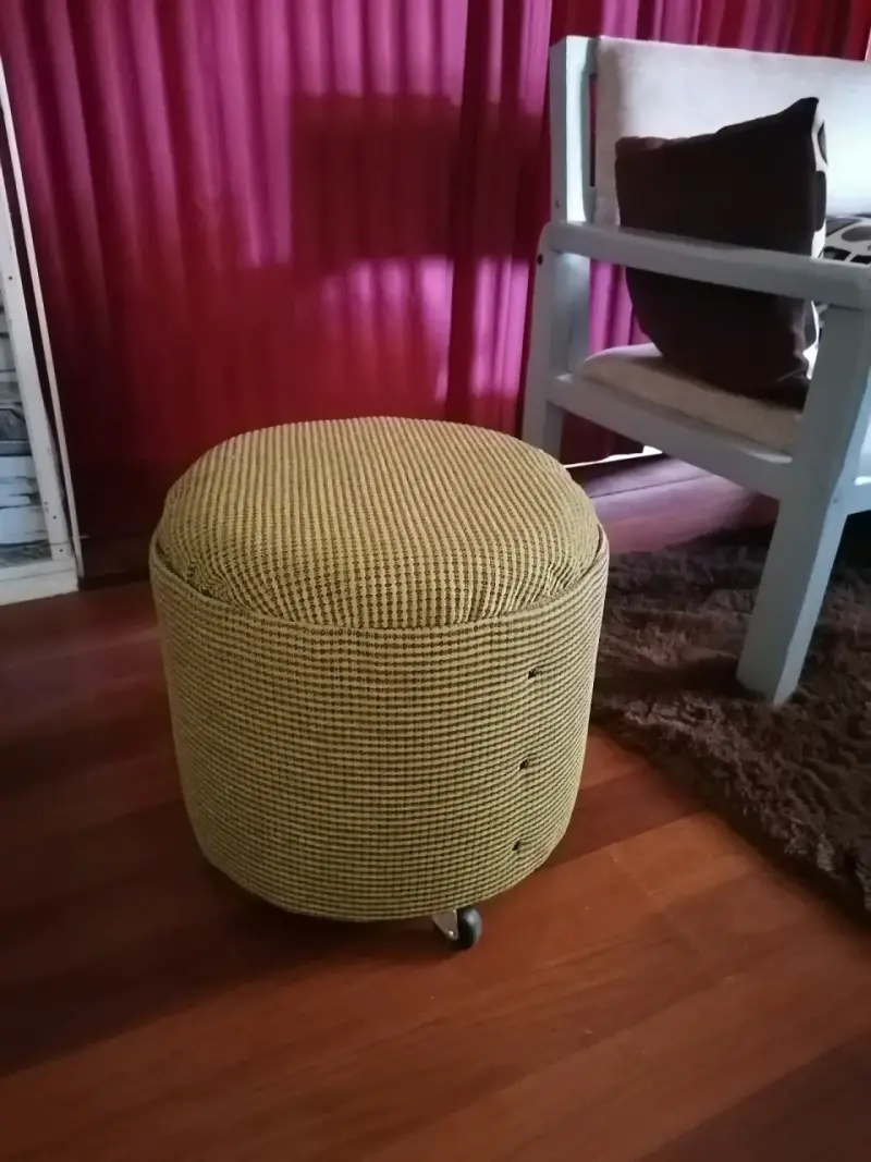 Puff beige tejido - 4