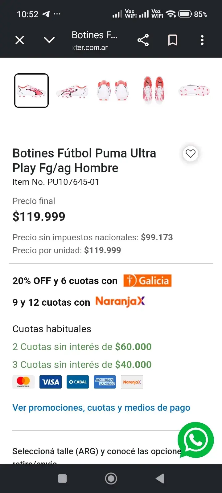Botines de fútbol blancos y naranjas - 4