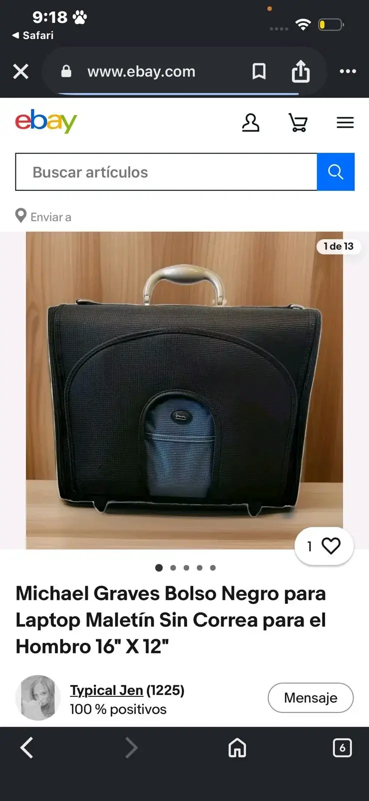 Maletín porta laptop negro Michael Graves - 6