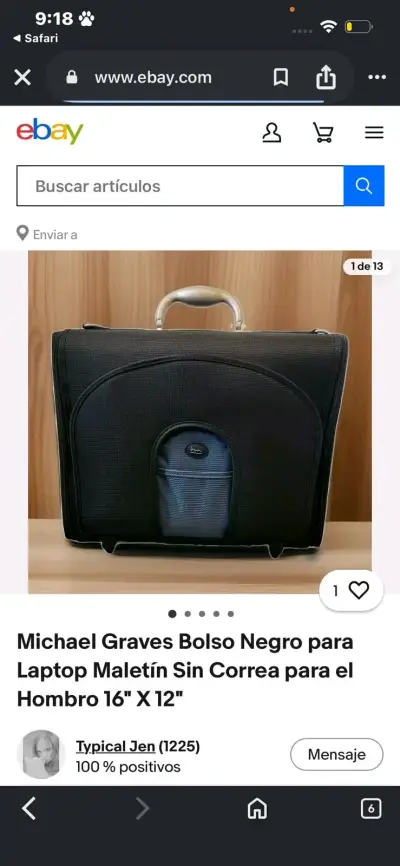 Maletín porta laptop negro Michael Graves - miniatura 6