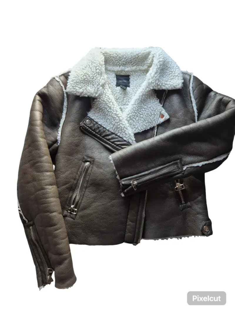 Chaqueta biker con forro de lana - 1