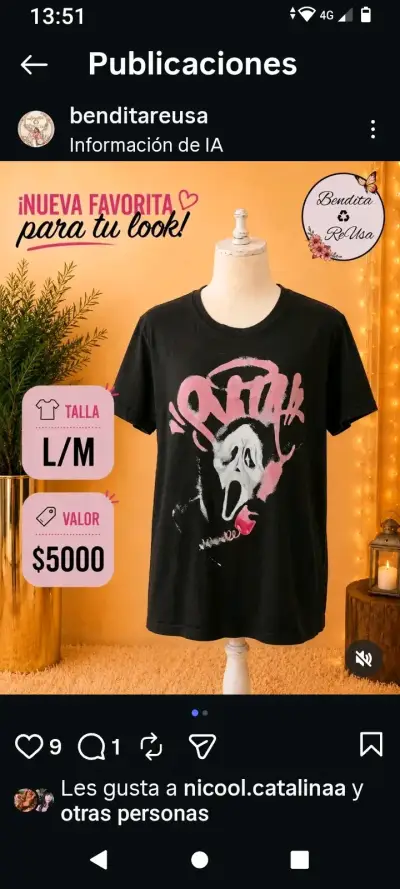 Polera negra estampada - miniatura 1