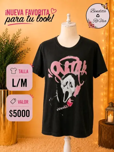 Polera negra estampada - miniatura 2