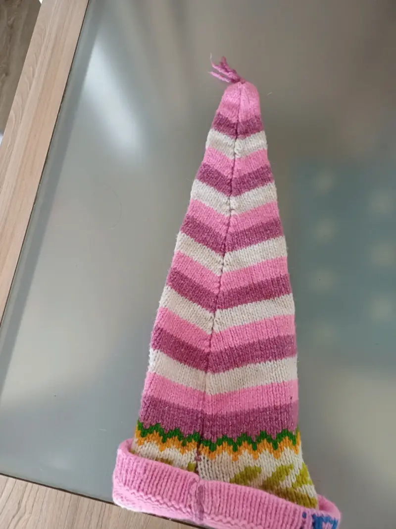 Gorro de lana a rayas rosas - 3