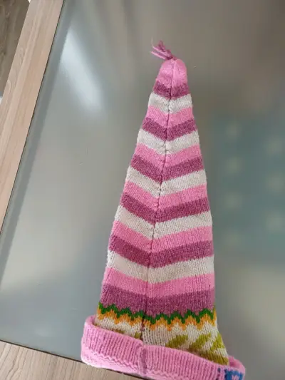 Gorro de lana a rayas rosas - miniatura 3