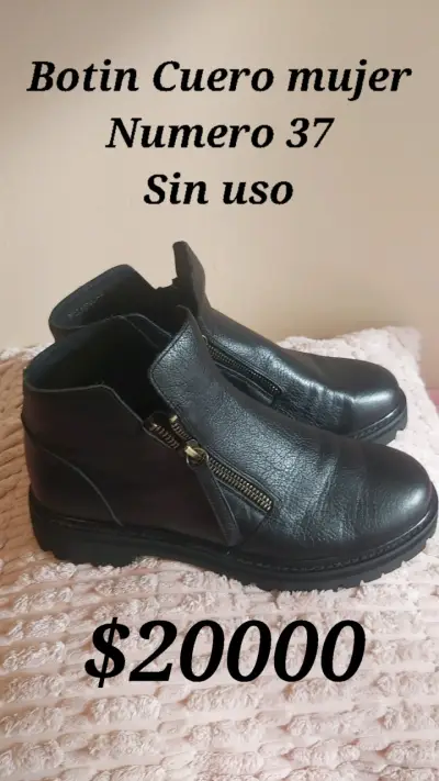 Botines de cuero mujer talla 37 ( tallaje pequeño - miniatura 1