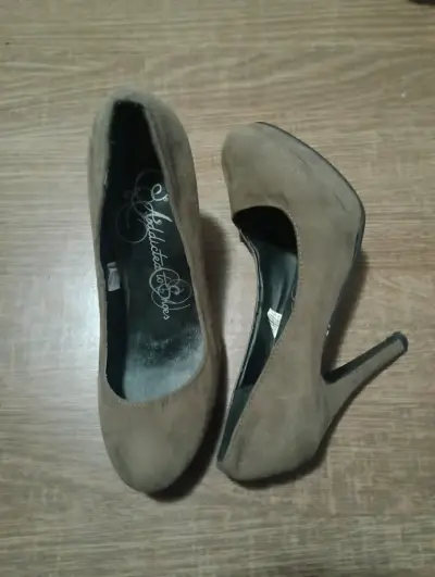 Zapatos de taco alto beige - miniatura 1