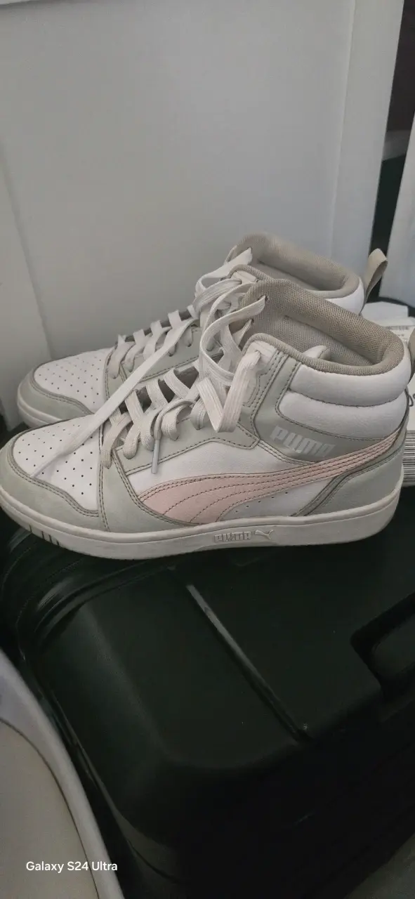 Zapatillas altas blancas y rosadas - 3