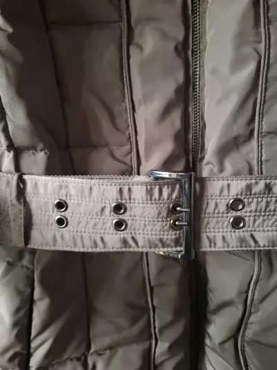 Chaqueta larga Taupe con capucha - miniatura 2