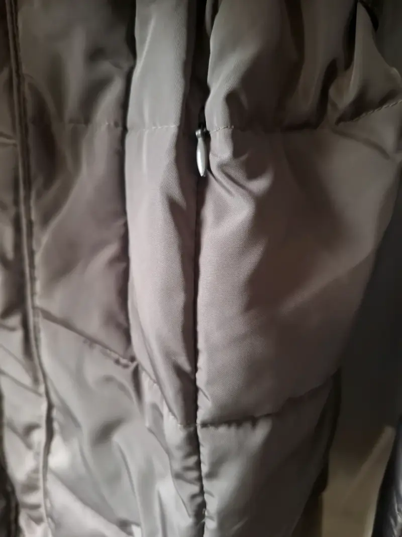 Chaqueta larga Taupe con capucha - 4