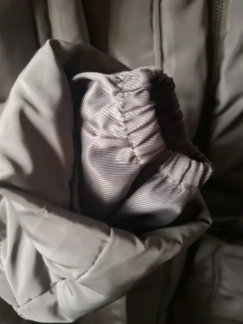Chaqueta larga Taupe con capucha - 6