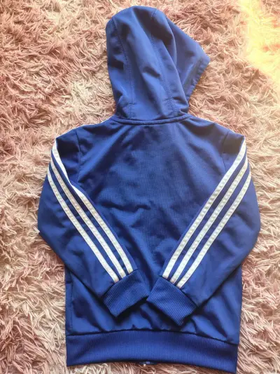 Polerón azul con capucha adidas - miniatura 3