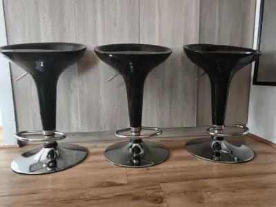 Set de 3 sillas de bar negras - miniatura 2